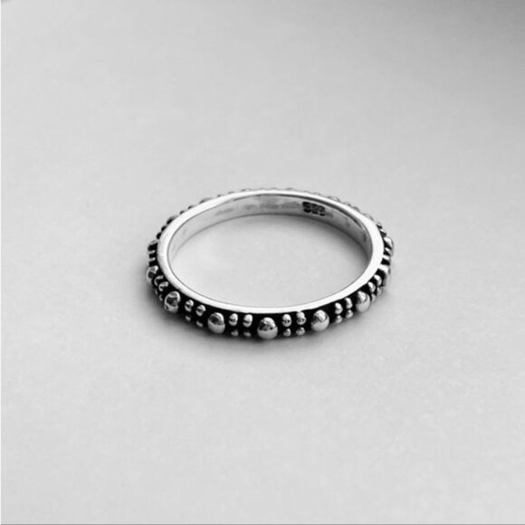 STERLING SILVER .925 Bali Design Bead Ring - Picture 2 of 5